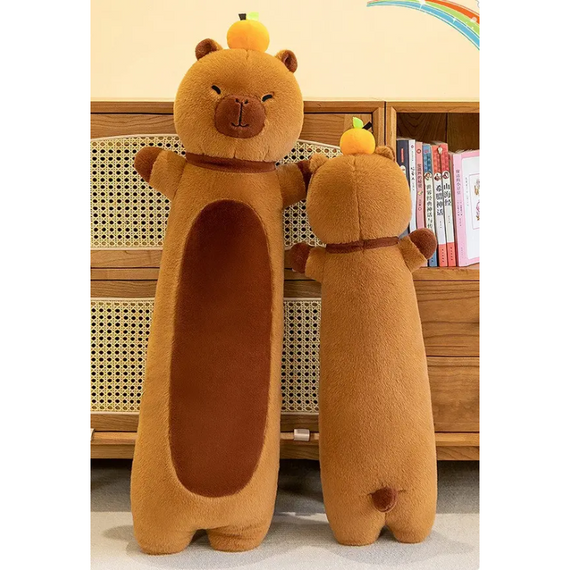 М'яка іграшка Капібара Батон із мандаринкою 91 см, затишна та комфортна подушка Капібара-Батон | Зображення 7