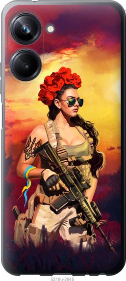 Чехол на Realme 10 Pro Украинка с оружием "5316u-2945-17620"