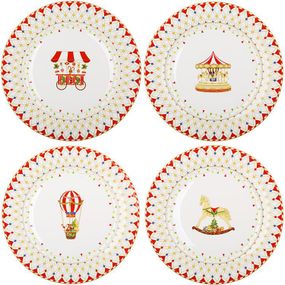 Набір 4 десертні тарілки "Зимова Казка" Ø27см, порцеляна