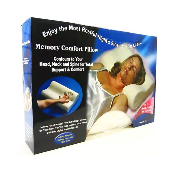 Ортопедична подушка для сну з ефектом пам'яті 50x29x10/7см, Memory Foam Pillow / Анатомічна подушка з піни для шиї | Зображення 7