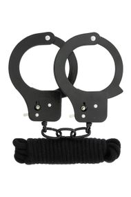 Набір BONDX METAL CUFFS & LOVE ROPE SET, BLACK