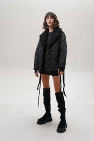 Куртка женская короткая теплая с меховым воротником 70 см XL