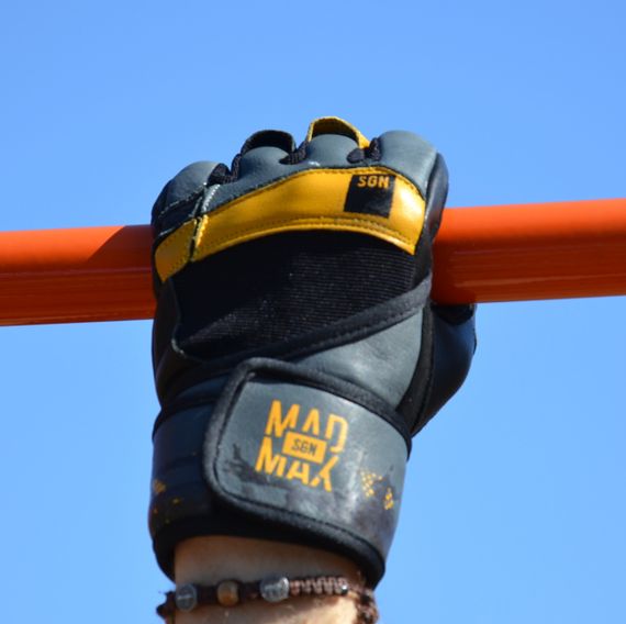 Рукавички для фітнесу MadMax MFG-880 Signature Black/Grey/Yellow S | Зображення 7