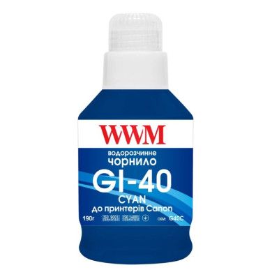 Чернила WWM Canon GI-40 для G5040/G6040 190г Cyan (KeyLock) (G40C)