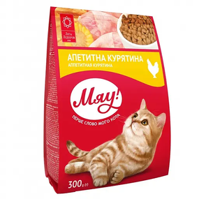 Сухой корм Мяу! для котов, с аппетитной курочкой 300г