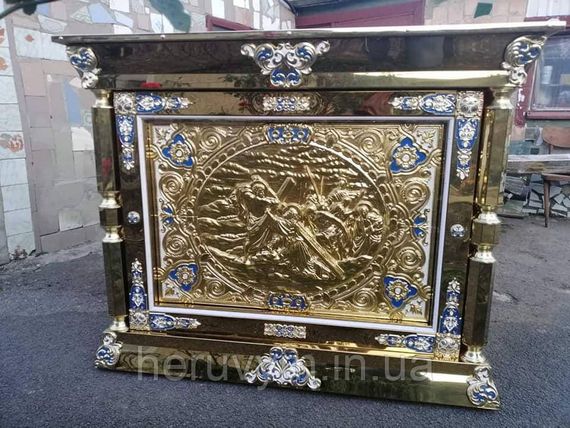 Облачення (риза) на престол із круглими іконами,  130х130см | Зображення 1