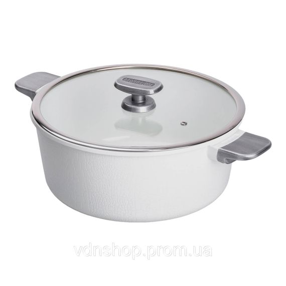 Алюмінієва каструля з керамічним покриттям антипригарним 7.7 л Ø 30 см біла MGC HP-4-455W | Зображення 3