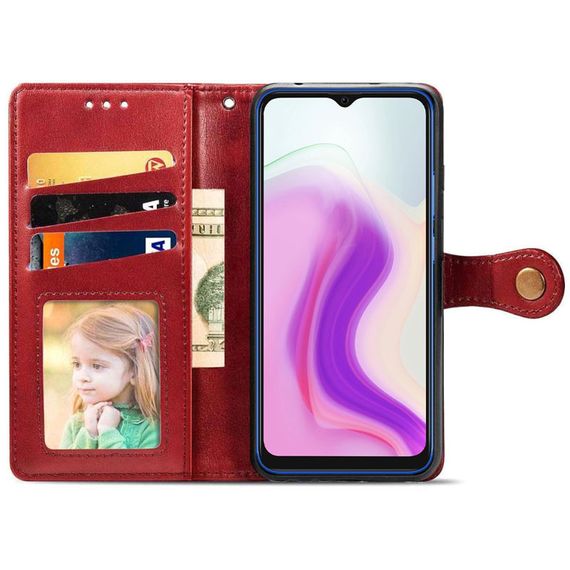 Шкіряний чохол-книжка GETMAN Gallant (PU) для Umidigi A7s Штучна шкіра, Слот для візитки, Червоний | Зображення 2