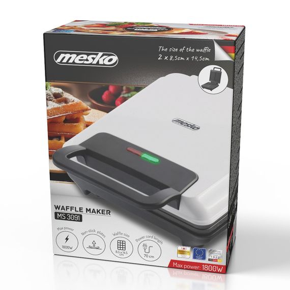Вафельниця електрична Mesko MS 3091 для бельгійських вафель на 2 вафлі 1800 Вт | Зображення 9