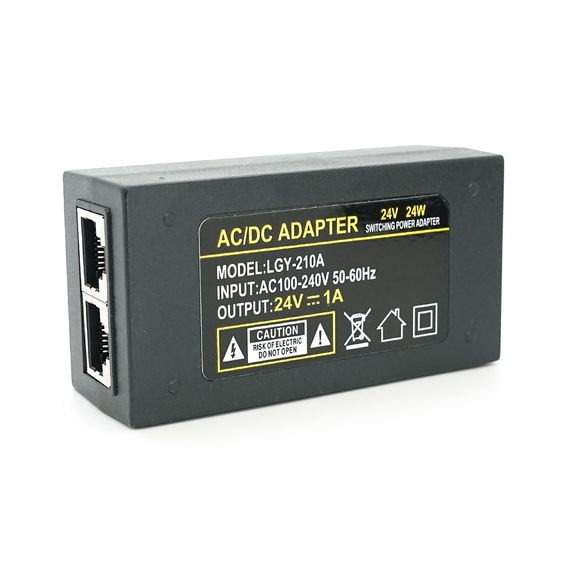 POE инжектор 24V 1A 24Вт портами Ethernet 10/100Мбит/с+(92x72x50) 0.095 кг | Зображення 3