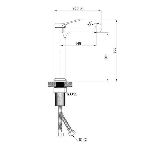 Змішувач для раковини високий Qtap Arvin QTARV269CRM48639 Chrome | Зображення 1