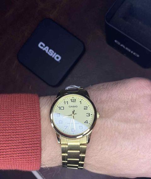 Наручные часы мужские позолоченные кварцевые японские оригинал Casio MTP-V001G-9BUDF (модуль №5361) | Зображення 3