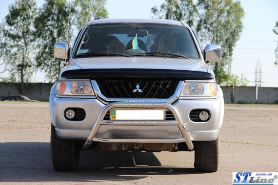 Кенгурятник WT022 (нерж) для Mitsubishi Pajero Sport 1996-2007 | Зображення 1