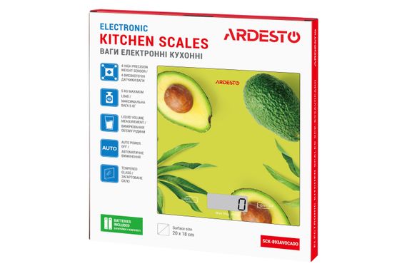 Весы кухонные Ardesto SCK-893AVOCADO макс. вес 5 кг/разноцвет (SCK-893AVOCADO) | Зображення 1