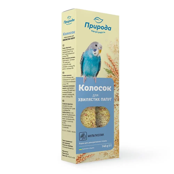 Ласощі для папуг Природа Колосок мультизлак 140 г