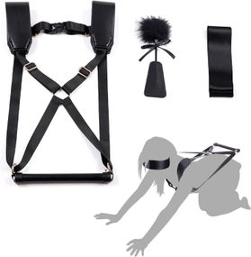БДСМ-набор LOCKINK YEAHWOW Black Doggy Style Saddle set