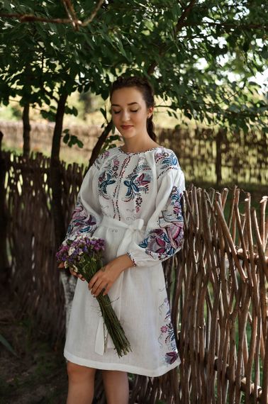 Плаття вишиванка доросле льон довге | Зображення 7