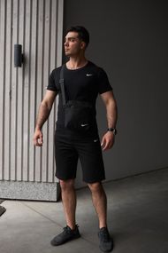 Комплект чоловічий Nike: футболка чорна + шорти чорні + барсетка чорна (1586983898)