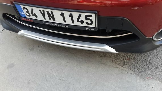 Накладка на передній бампер (2014-2017, нерж) Carmos - Турецька сталь для Nissan Qashqai рр | Зображення 2