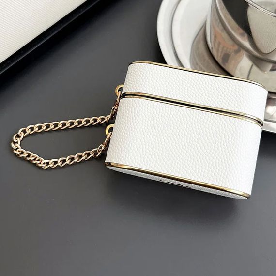 Кожаный футляр Suitcase для наушников AirPods 3 White | Зображення 1