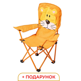 Крісло туристичне для дитини 34х58х65 см з підстаканником Помаранчевий SJ-0065O