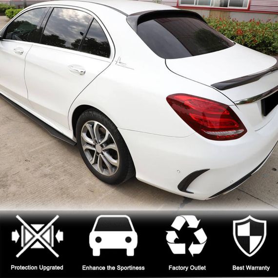 Накладки на задній бампер (для SD C43/C63 AMG 2015-2019, Карбон) для Mercedes C-сlass W205 рр | Зображення 2