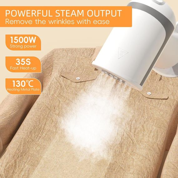 Потужний ручний відпарювач для одягу 1500 Вт — паровий прасувальник для одягу, штор та постільної білизни | Зображення 5