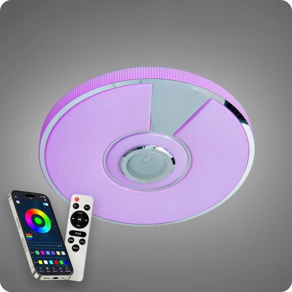 Люстра світлодіодна 517 Dlight RGB з пультом і  колонкою 80Вт Білий (02159) | Зображення 4