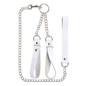 Наручники з повідцем Gentle Hold, White Sex Aura