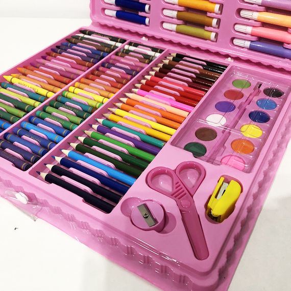 Набір для творчості в алюмінієвій валізі 208 предметов, Валіза для малювання Художній набір дітей RT-55 | Зображення 2