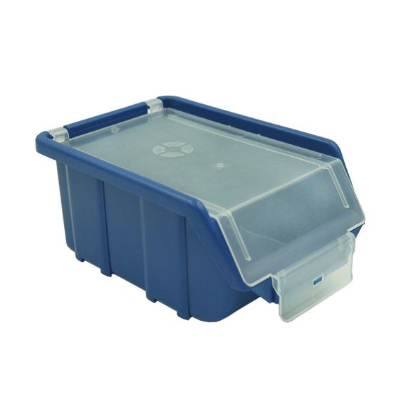 Емкость для металлических изделий 175х110х75 мм с крышкой Свитязь 90131 синяя