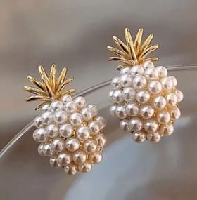 Серьги ананасики золотистого цвета