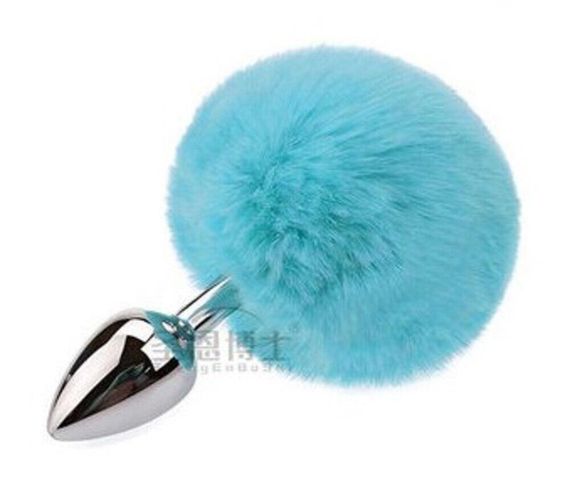 Анальна пробка з хвостом SKN-Z41 Blue ( розмір XS ) Sex Aura