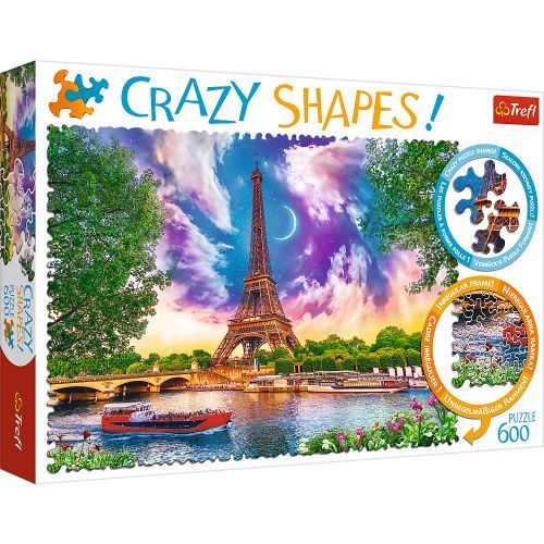 Пазли "Небо над Парижем", 600 елементів 11115 Trefl Crazy Shapes (5900511111156)