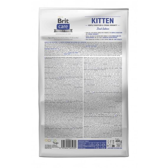 Корм сухий Brit Care Cat Grain Free Kitten Gentle Digestion Strong Immunity для кошенят для міцного імунітету з лососем 400 | Зображення 2
