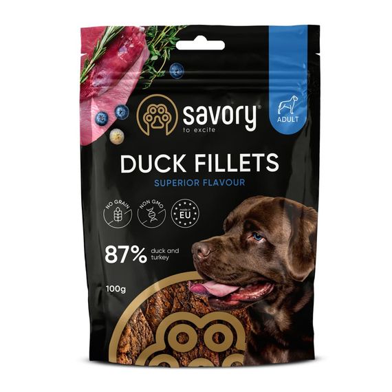 Джерки Savory Fillet Turkey With Duck, філе індички з качкою, 100 г