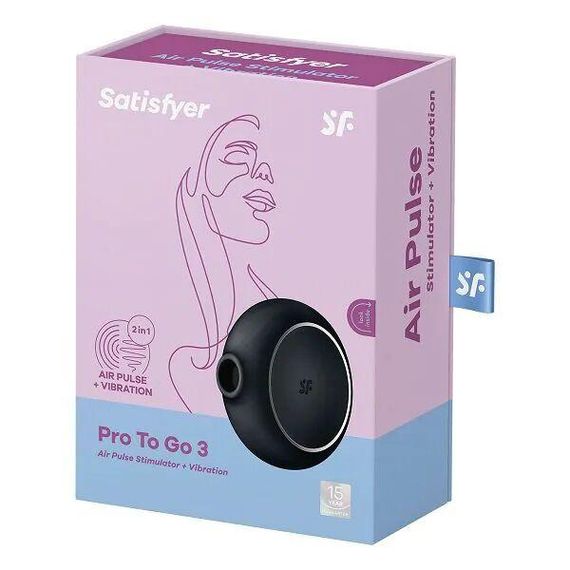 Вакуумний стимулятор Satisfyer Pro To Go 3 чорний — портативна насолода у стильному форматі | Зображення 6