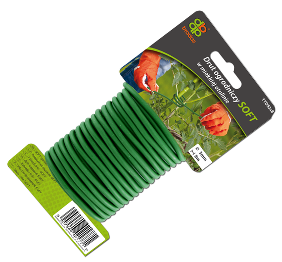 Дріт садовий Bradas SOFT 5 мм х 4 м з м'якого ПВХ TYDS5X4