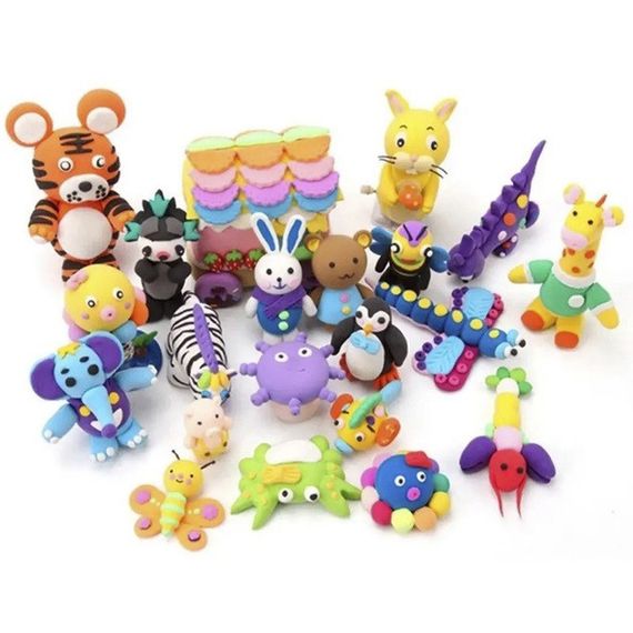 Легкий повітряний пластилін 24 кольори для ліплення з інструментами набір для творчості художній | Зображення 2