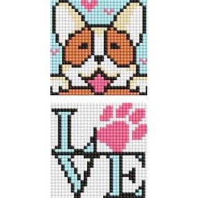 Набор с алмазной мозаикой на самоклеящейся основе "Милый песик" 9x9 см