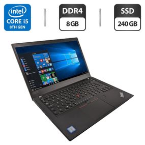 Ультрабук Lenovo ThinkPad T490 / 14" (1920x1080) IPS / Intel Core i5-8265U (4 (8) ядра по 1.6 - 3.9 GHz) / 8 GB DDR4 / 240 GB SSD / Intel UHD Graphics / WebCam б/в