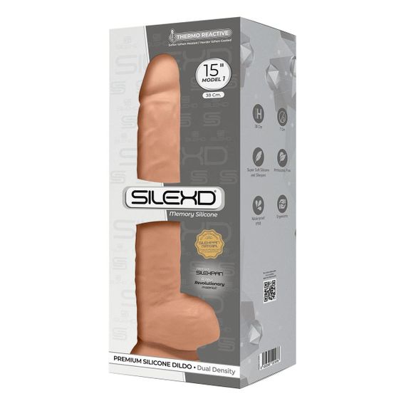 Фалоімітатор SilexD Kingston Flesh (MODEL 15in), двошаровий, силікон+Silexpan, діаметр 7 см Sex Aura | Зображення 3