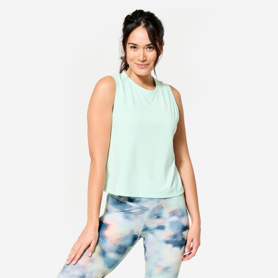 Майка жіноча для фітнесу укорочена світло-зелена - L