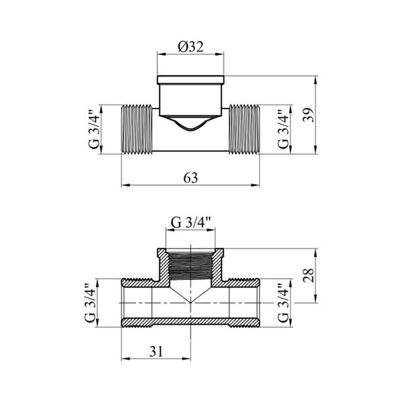 Трійник посилений LexLine 3/4" ЗВЗ нікельований НК0658-Вн | Зображення 1