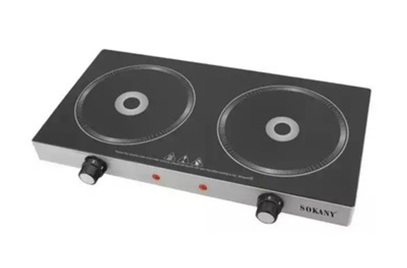 Плита Sokany SK-224 інфрачервона , на 2 конфорки, 2400 Вт (SK-224) | Зображення 1
