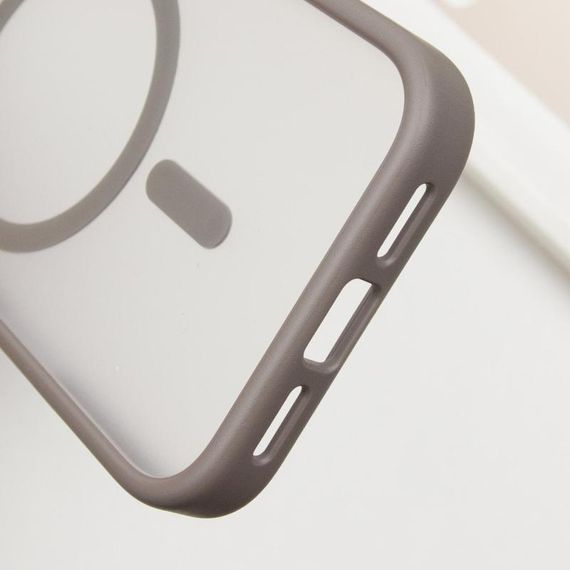 TPU+PC чохол Metal Buttons with MagSafe для Apple iPhone 16 Pro Max (6.9") Сірий | Зображення 4