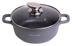 Каструля Kamille Landes Grey 6.5л з литими алюмінієвими ручками
