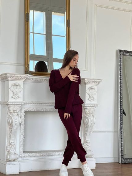 Костюм в’язка бордовий | Зображення 2