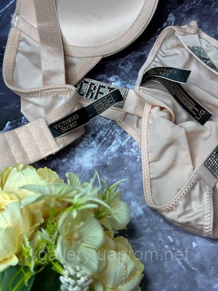 Жіночий комплект Victoria's Secret зі стразами, жіночий комплект зі стразами Преміум 75B, Бежевий | Зображення 4