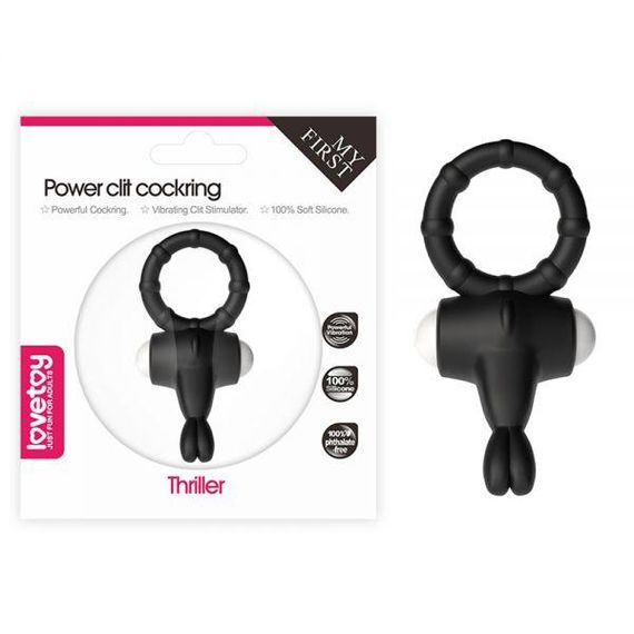 Ерекційне віброкольцо Power Clit Cockring, Black Sex Aura
